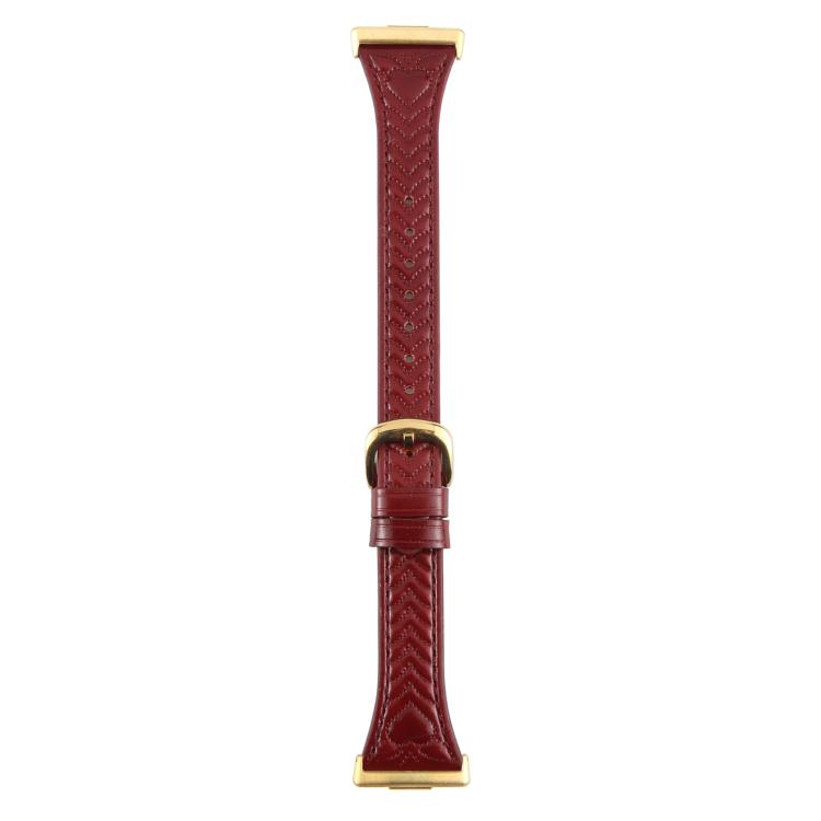 For Huawei Watch Fit Metal Connector Heart-Shaped Embossed Leather Watch Band