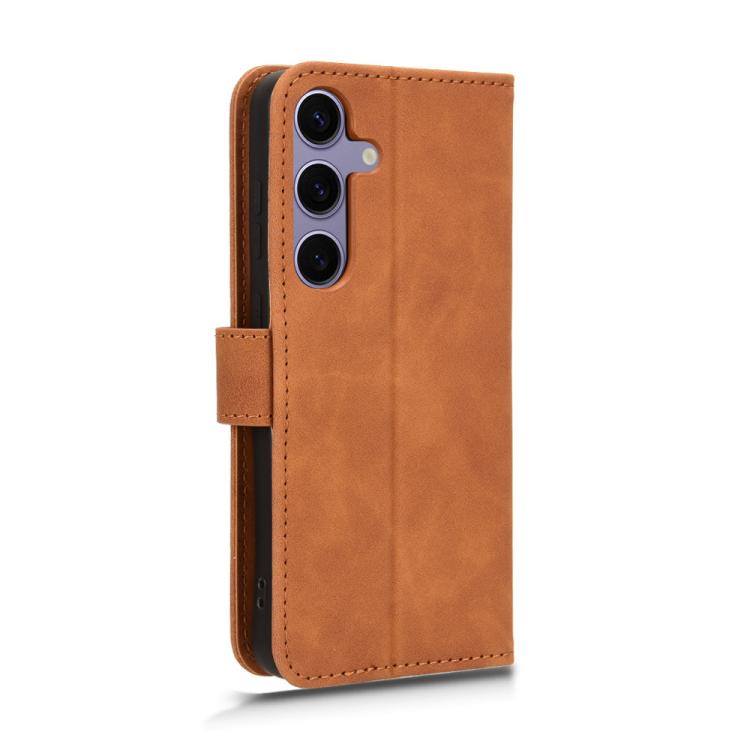 For Samsung Galaxy S25 5G Skin Feel Magnetic Flip Leather Phone Case
