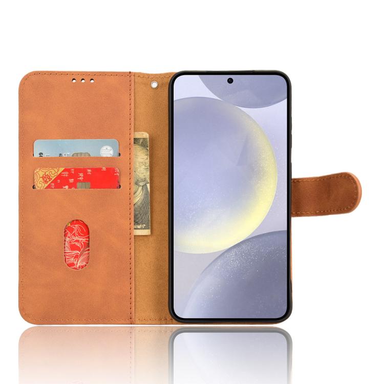 For Samsung Galaxy S25+ 5G Skin Feel Magnetic Flip Leather Phone Case