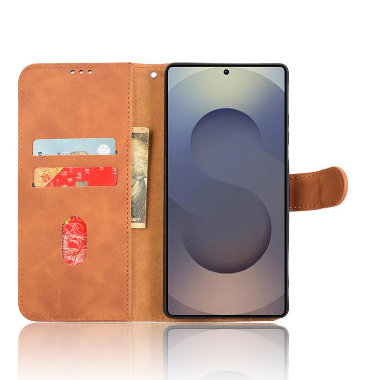 For Samsung Galaxy S25 Ultra 5G Skin Feel Magnetic Flip Leather Phone Case