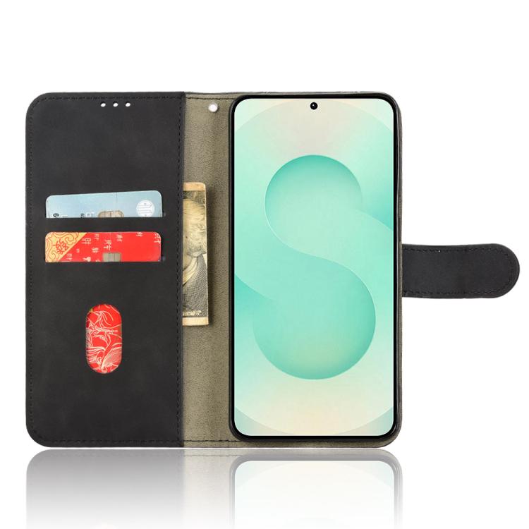 For Samsung Galaxy S25 Edge 5G Skin Feel Magnetic Flip Leather Phone Case