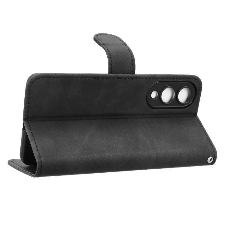 For Samsung Galaxy S25 Edge 5G Skin Feel Magnetic Flip Leather Phone Case