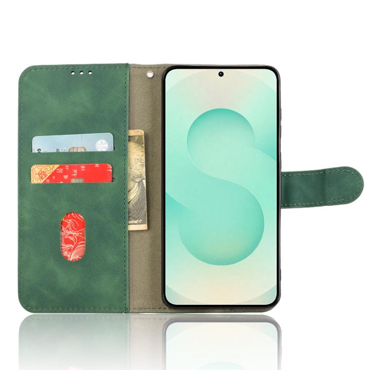 For Samsung Galaxy S25 Edge 5G Skin Feel Magnetic Flip Leather Phone Case