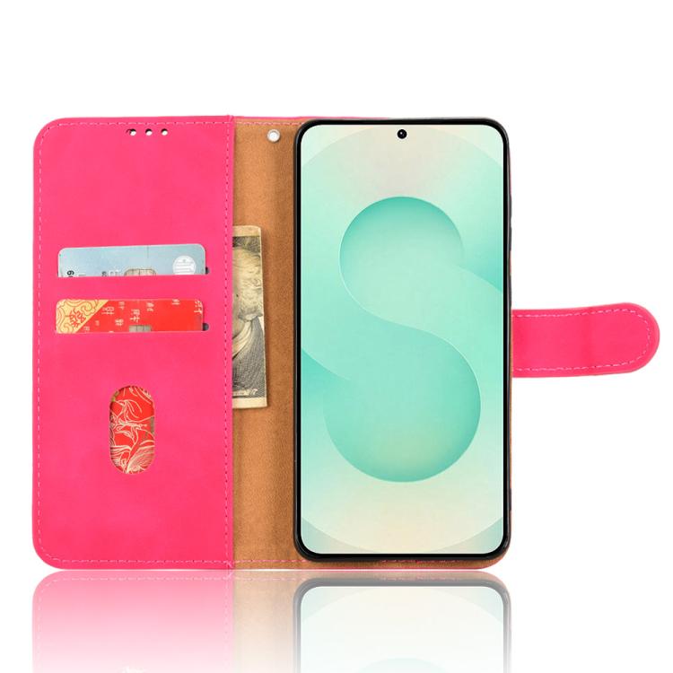 For Samsung Galaxy S25 Edge 5G Skin Feel Magnetic Flip Leather Phone Case