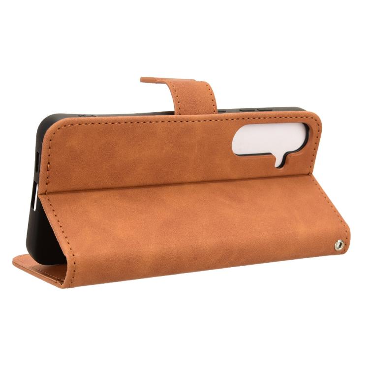 For Samsung Galaxy S25 FE 5G Skin Feel Magnetic Flip Leather Phone Case