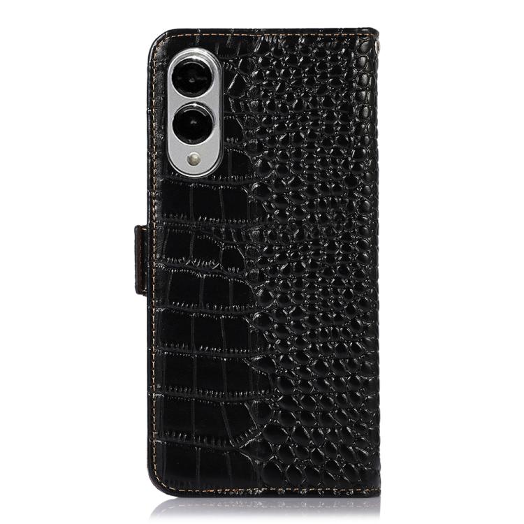 For Samsung Galaxy S25 Edge 5G Crocodile Top Layer Cowhide Leather Phone Case