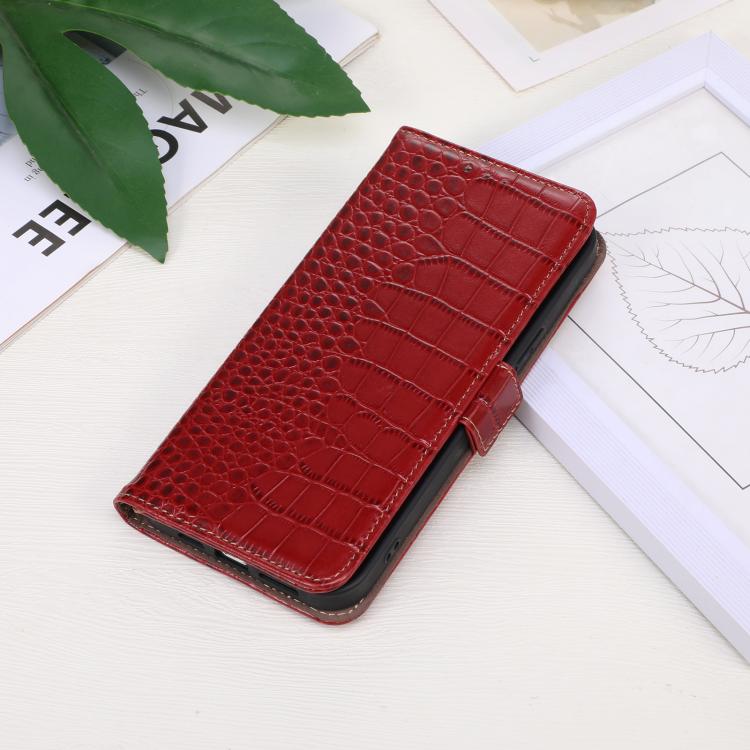 For Samsung Galaxy S25 Edge 5G Crocodile Top Layer Cowhide Leather Phone Case