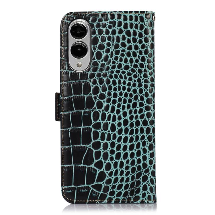 For Samsung Galaxy S25 Edge 5G Crocodile Top Layer Cowhide Leather Phone Case