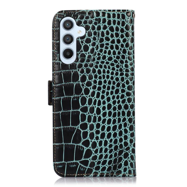 For Samsung Galaxy S25 FE 5G Crocodile Top Layer Cowhide Leather Phone Case