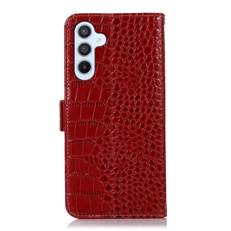 For Samsung Galaxy S26 5G Crocodile Top Layer Cowhide Leather Phone Case