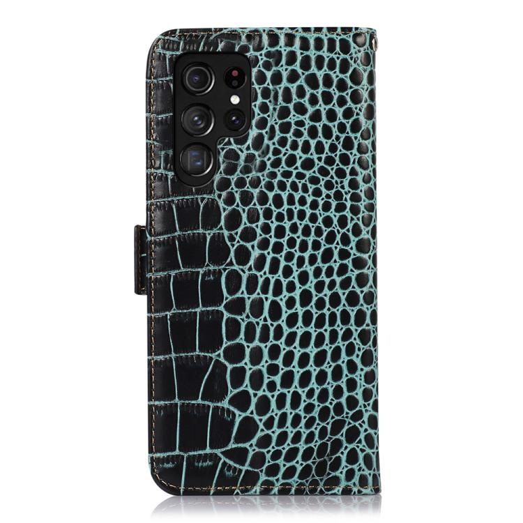 For Samsung Galaxy S26 Ultra 5G Crocodile Top Layer Cowhide Leather Phone Case