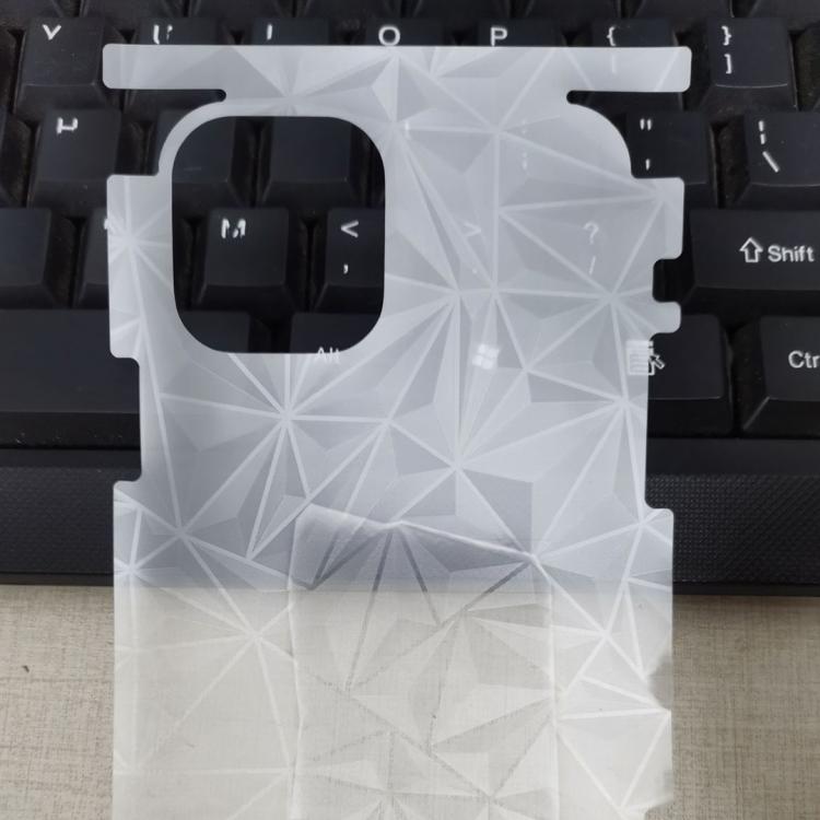 For iPhone 16 Rhombus Pattern Sticker Frosted Phone Back Film - Silver