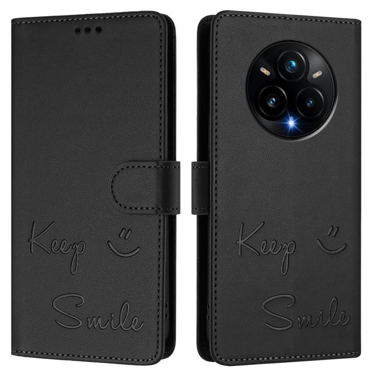 For Realme 14 Pro+ 5G Smile Embossing RFID Leather Phone Case