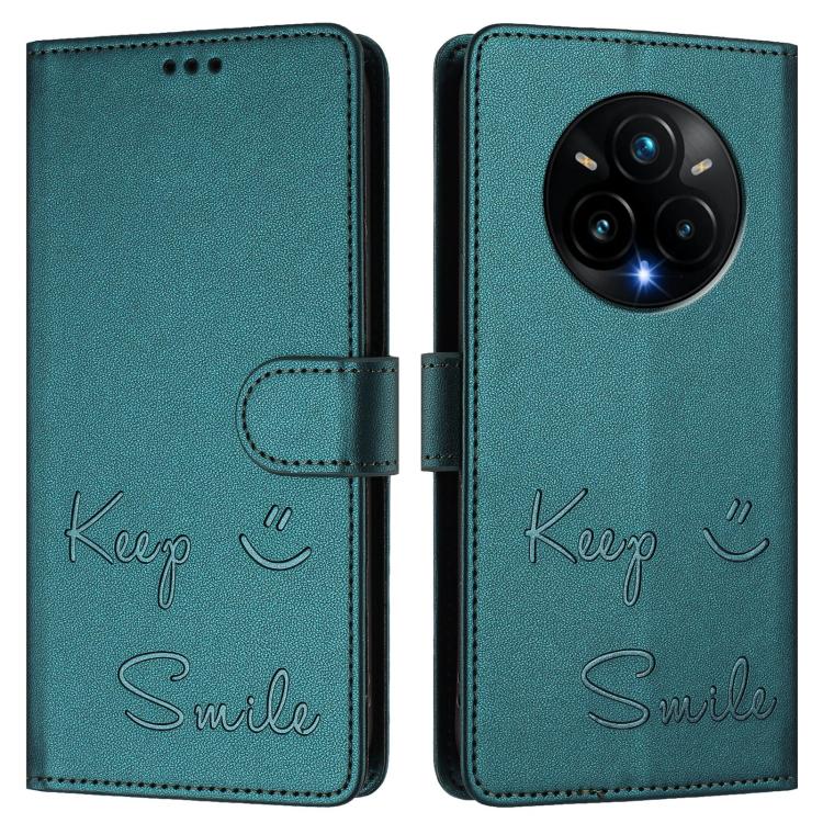 For Realme 14 Pro+ 5G Smile Embossing RFID Leather Phone Case