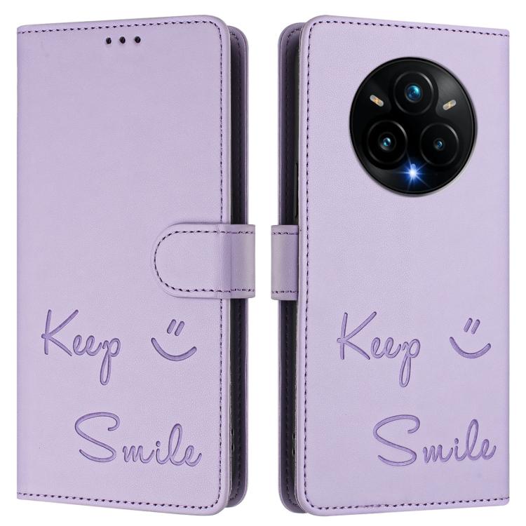 For Realme 14 Pro+ 5G Smile Embossing RFID Leather Phone Case