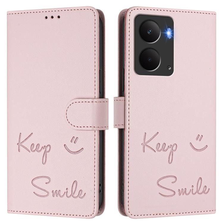 For Realme P3 5G Smile Embossing RFID Leather Phone Case