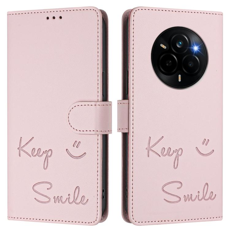 For Realme Narzo 80 Pro / 14 Pro 5G India Smile Embossing RFID Leather Phone Case