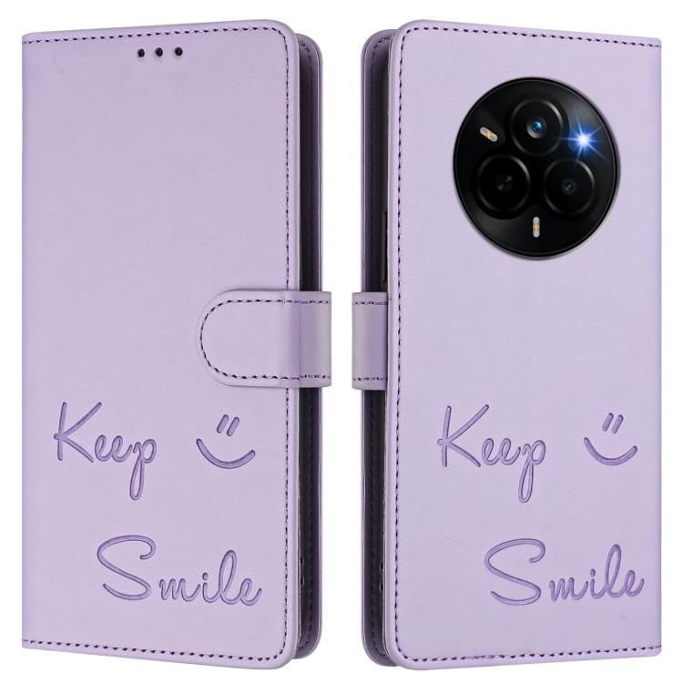 For Realme Narzo 80 Pro / 14 Pro 5G India Smile Embossing RFID Leather Phone Case