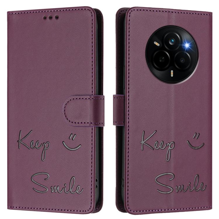 For Realme Narzo 80 Pro / 14 Pro 5G India Smile Embossing RFID Leather Phone Case