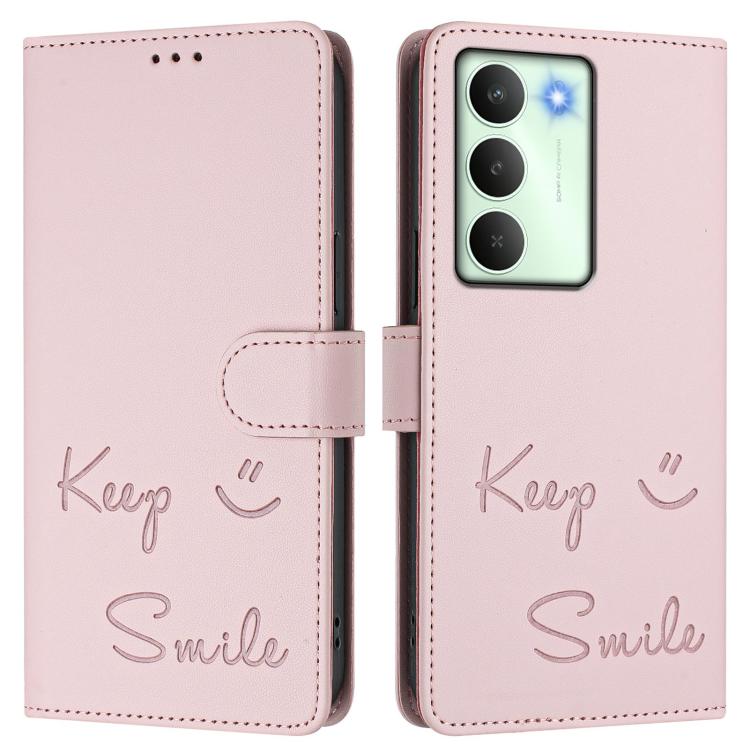 For Realme 14x Global / V70 5G / C75 5G Smile Embossing RFID Leather Phone Case