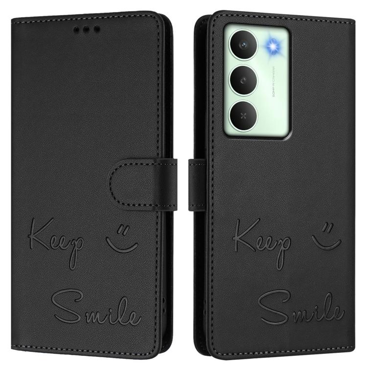For Realme 14x Global / V70 5G / C75 5G Smile Embossing RFID Leather Phone Case