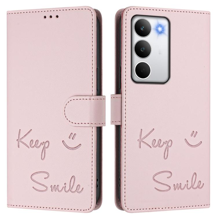 For Realme C71 4G Global Smile Embossing RFID Leather Phone Case
