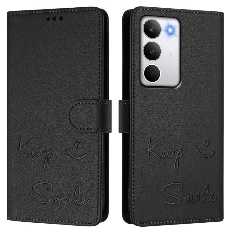 For Realme C71 4G Global Smile Embossing RFID Leather Phone Case