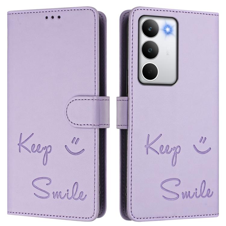 For Realme C71 4G Global Smile Embossing RFID Leather Phone Case
