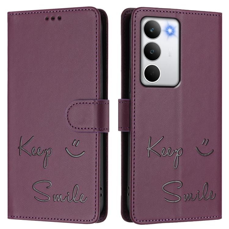 For Realme C71 4G Global Smile Embossing RFID Leather Phone Case