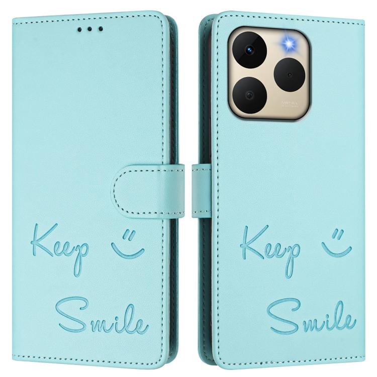 For Realme 15T 5G Global Smile Embossing RFID Leather Phone Case