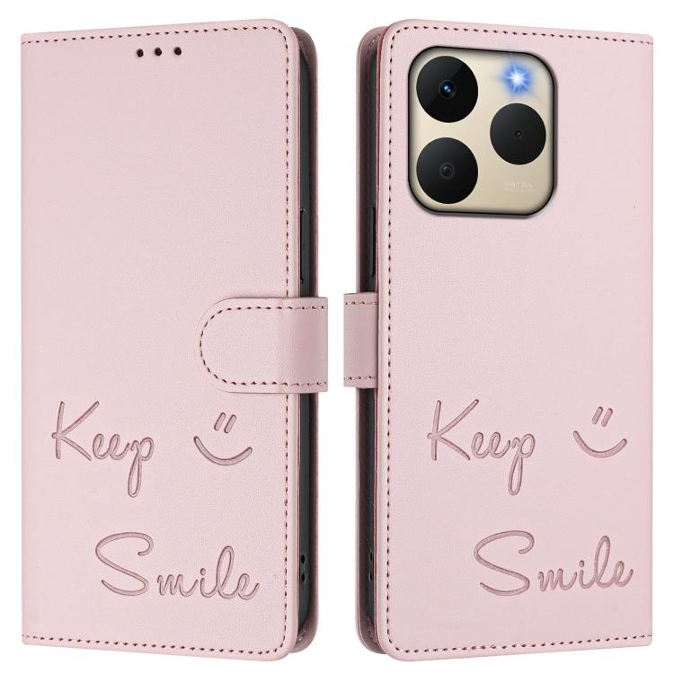 For Realme 15T 5G Global Smile Embossing RFID Leather Phone Case