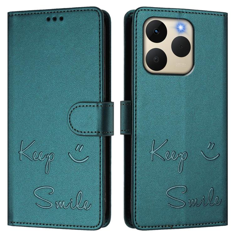 For Realme 15T 5G Global Smile Embossing RFID Leather Phone Case