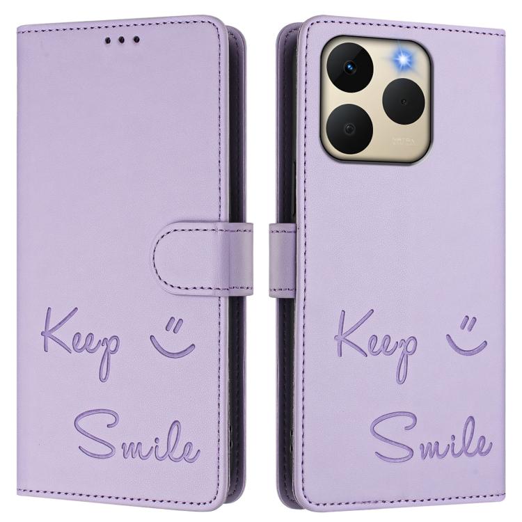 For Realme 15T 5G Global Smile Embossing RFID Leather Phone Case