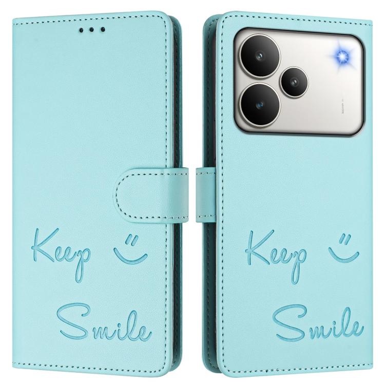For Realme P4 5G Smile Embossing RFID Leather Phone Case