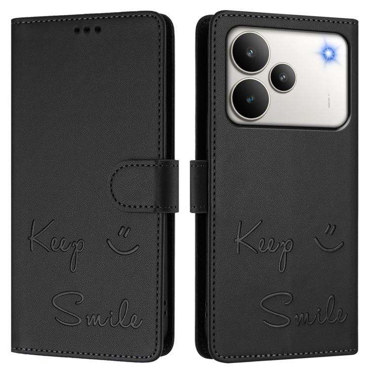 For Realme P4 5G Smile Embossing RFID Leather Phone Case