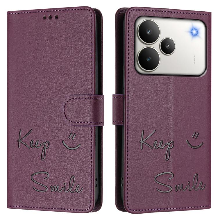 For Realme P4 5G Smile Embossing RFID Leather Phone Case