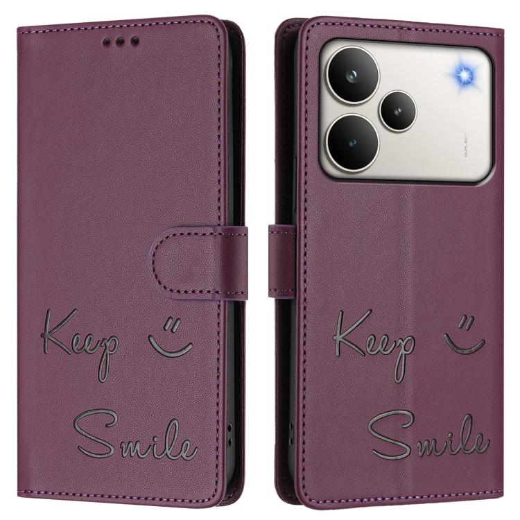 For Realme P4 Pro 5G Smile Embossing RFID Leather Phone Case