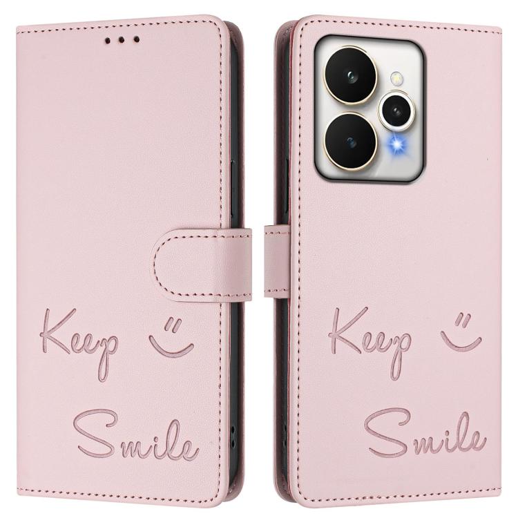 For Realme 15 / 15 Pro 5G Global Smile Embossing RFID Leather Phone Case