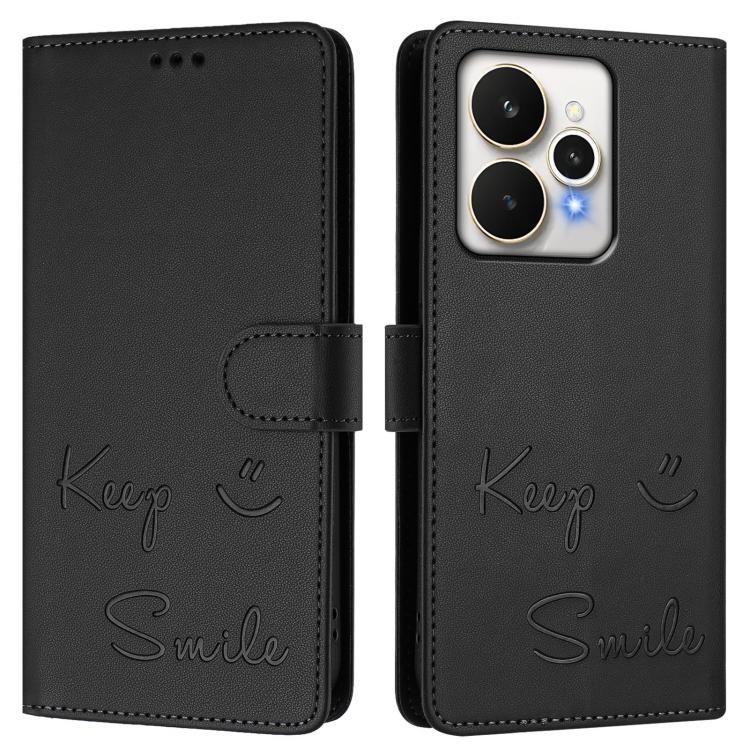 For Realme 15 / 15 Pro 5G Global Smile Embossing RFID Leather Phone Case