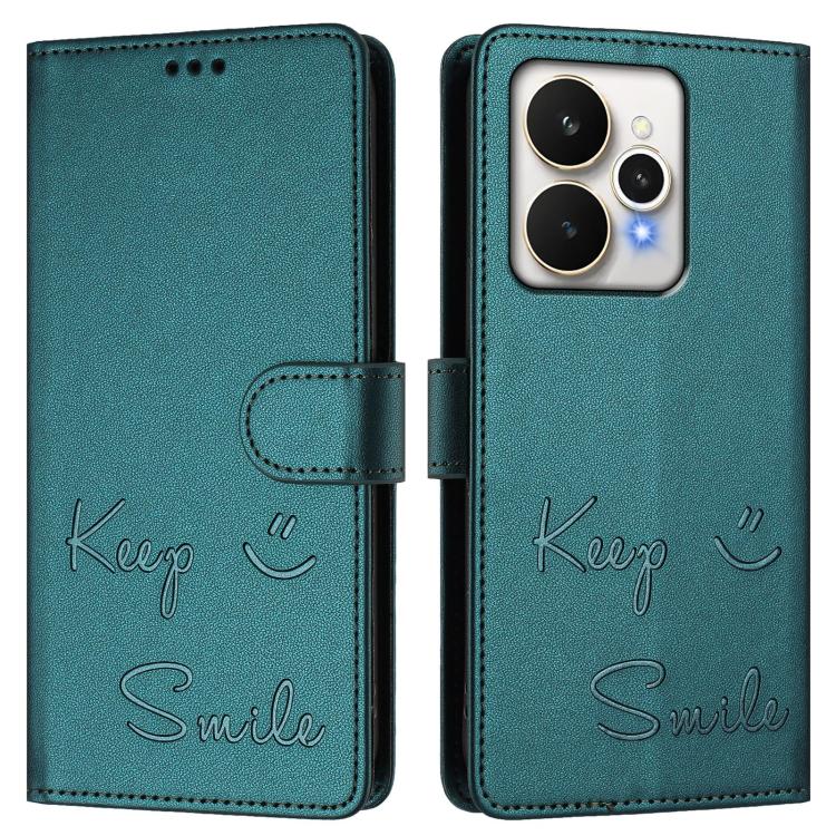 For Realme 15 / 15 Pro 5G Global Smile Embossing RFID Leather Phone Case