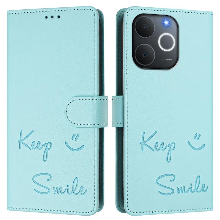 For Realme C71 4G India / Note 70 4G Smile Embossing RFID Leather Phone Case