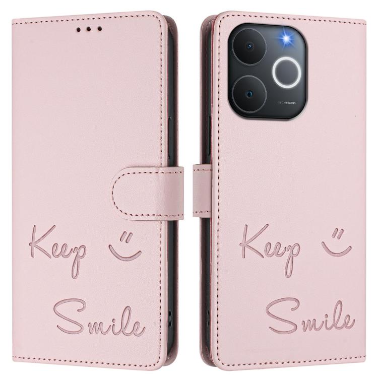 For Realme C71 4G India / Note 70 4G Smile Embossing RFID Leather Phone Case