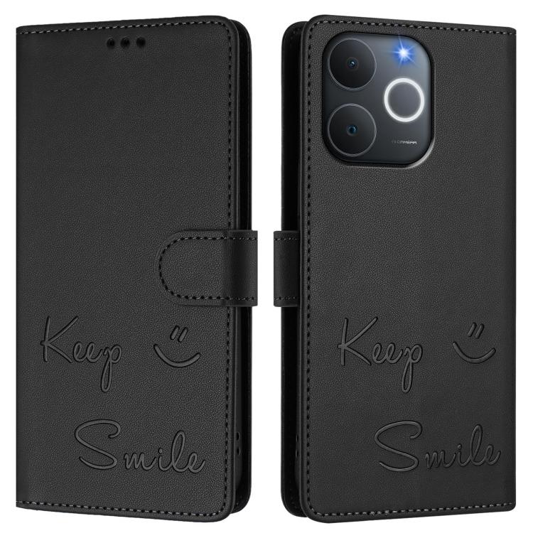 For Realme C71 4G India / Note 70 4G Smile Embossing RFID Leather Phone Case