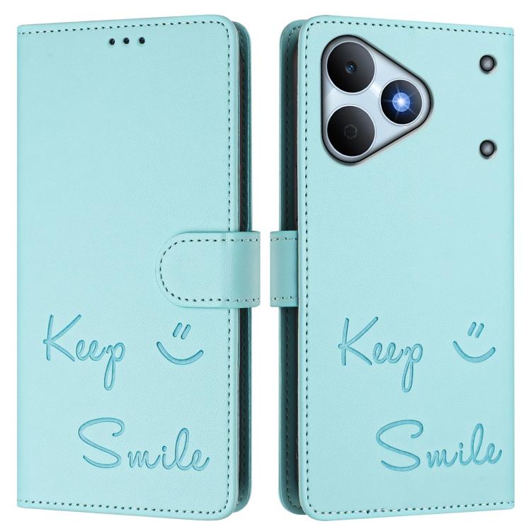 For Realme Note 80 4G Global Smile Embossing RFID Leather Phone Case