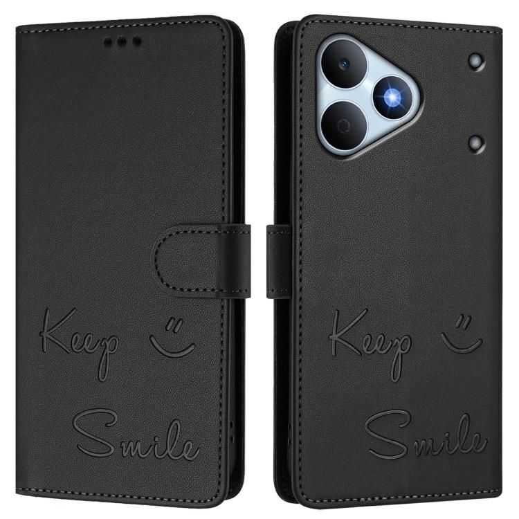 For Realme Note 80 4G Global Smile Embossing RFID Leather Phone Case