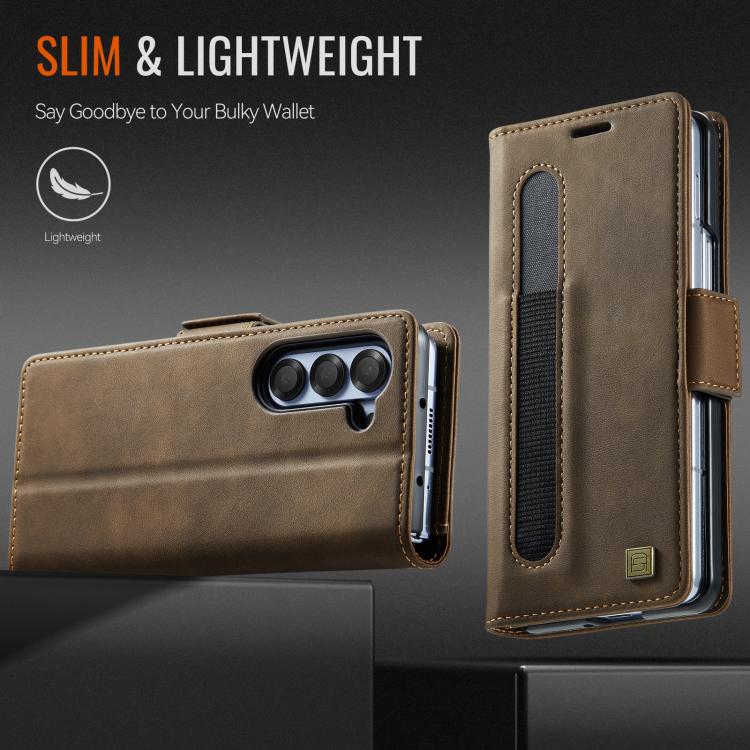 For Samsung Galaxy Z Fold6 5G AutSpace A11 Side Buckle MagSafe Magnetic RFID Phone Leather Case