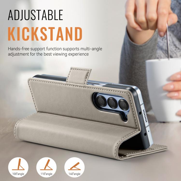 For Samsung Galaxy Z Fold6 5G AutSpace A11 Side Buckle MagSafe Magnetic RFID Phone Leather Case