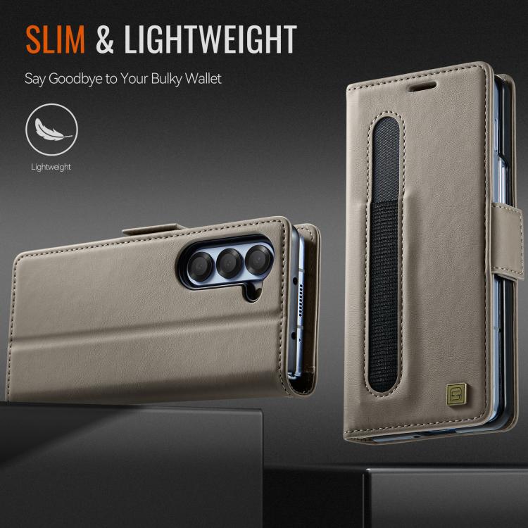 For Samsung Galaxy Z Fold6 5G AutSpace A11 Side Buckle MagSafe Magnetic RFID Phone Leather Case