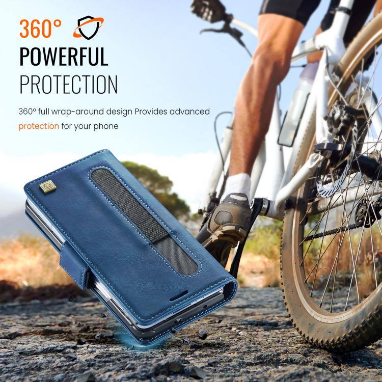 For Samsung Galaxy Z Fold5 5G AutSpace A11 Side Buckle MagSafe Magnetic RFID Phone Leather Case