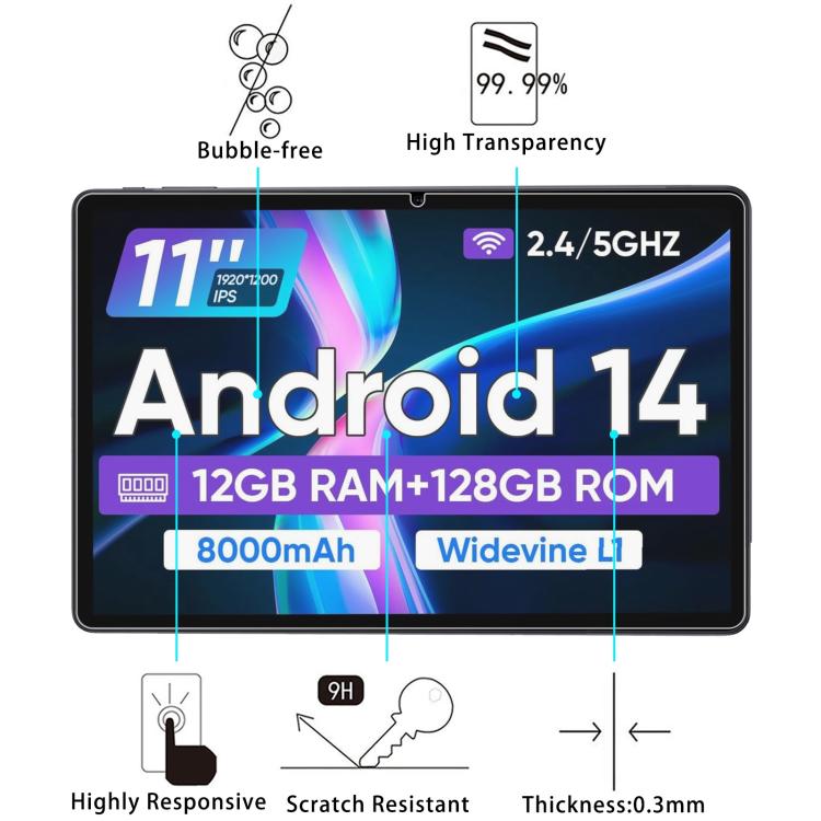 For Ecopad E20 Tablet 11 25pcs 9H 0.3mm Explosion-proof Tempered Glass Film